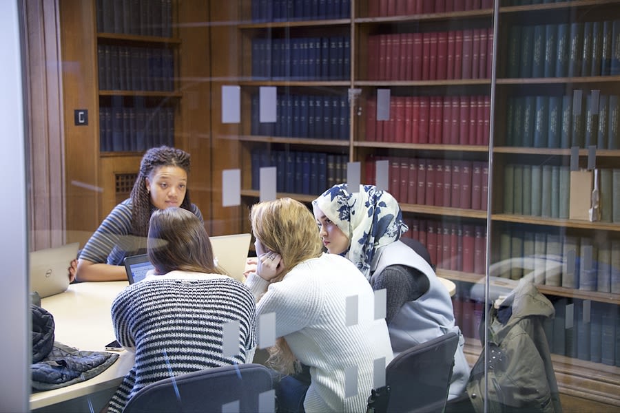 Students working as a group