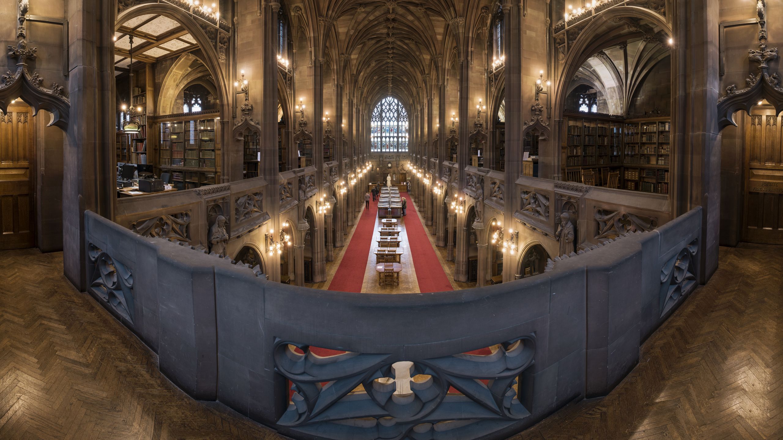 Panoramic view over the Historic Reading Room at John Rylands
