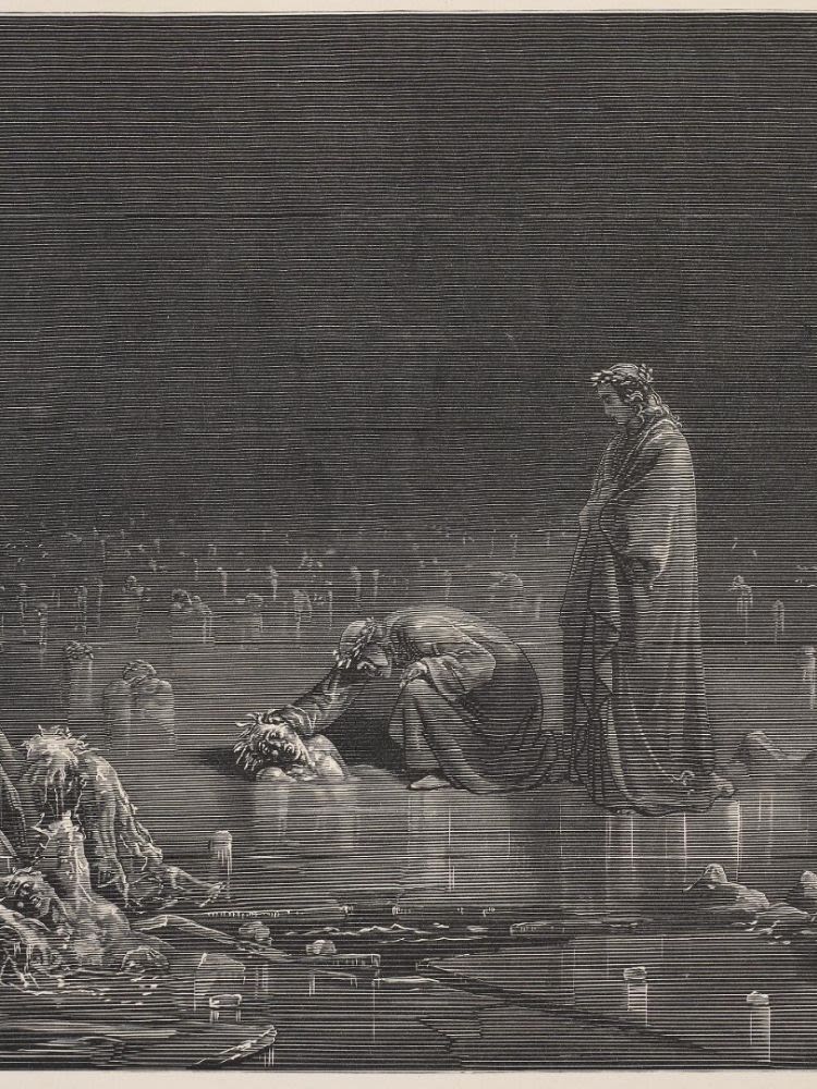 Dante pulling a head from the ice
