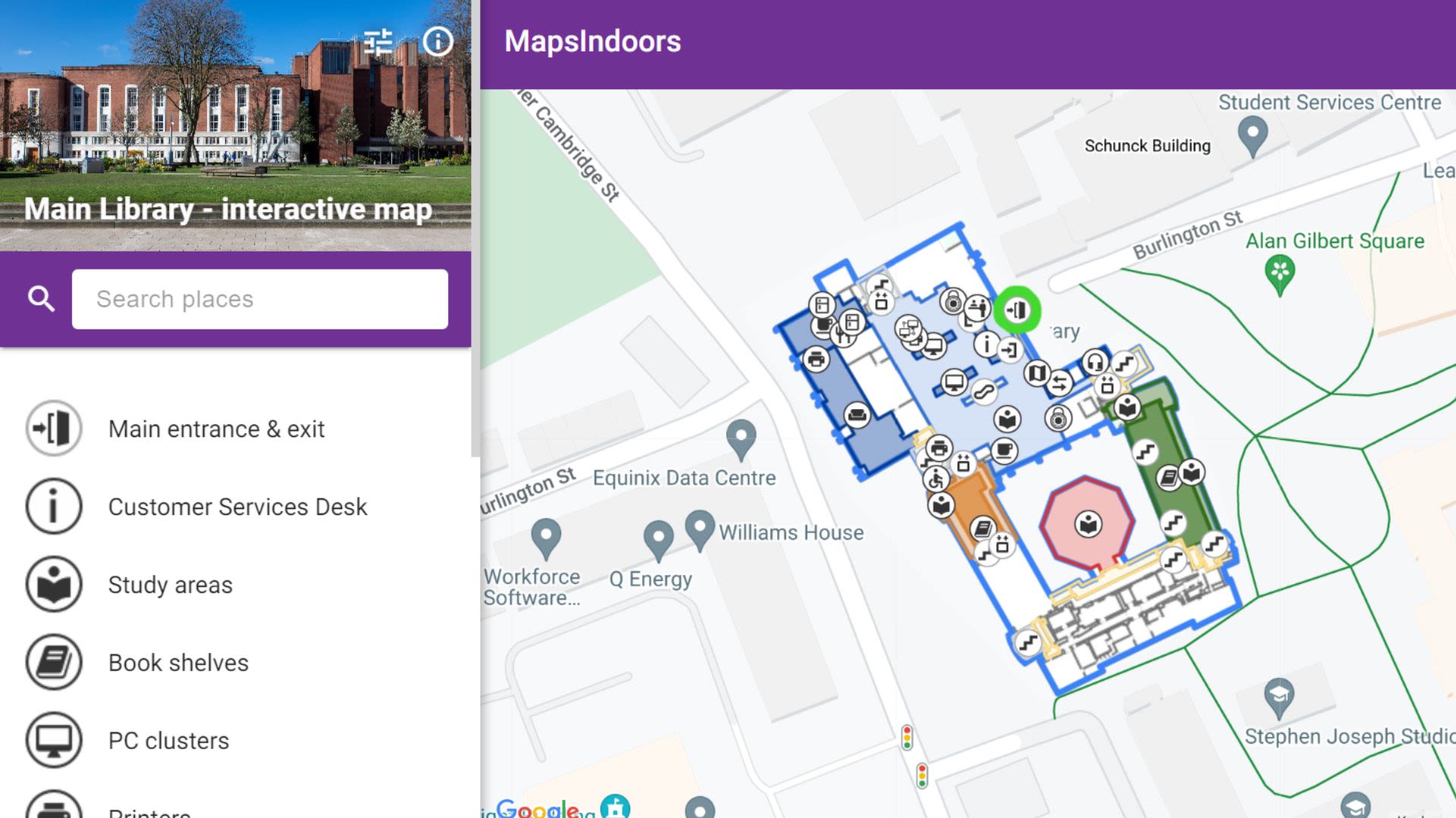 Interactive map of Main Library