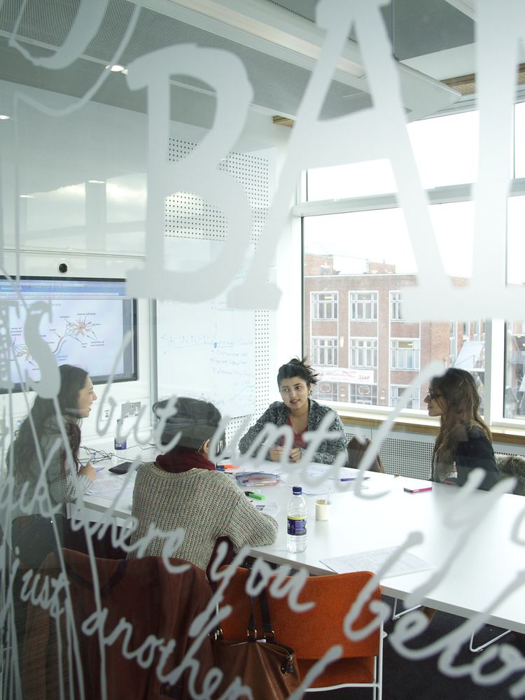 Students working together in a study room in AGLC