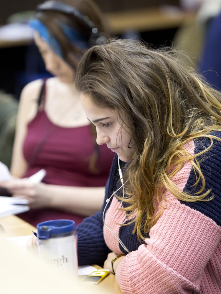 Student working in Main Library