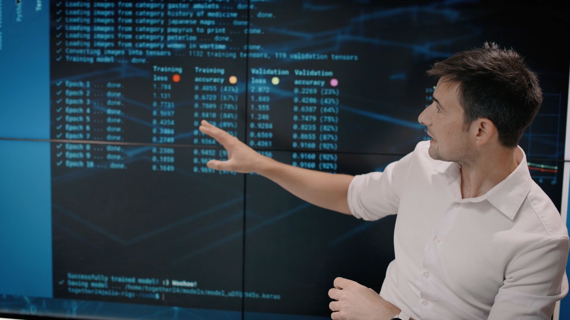 Ciaran Talbot demonstrating machine learning