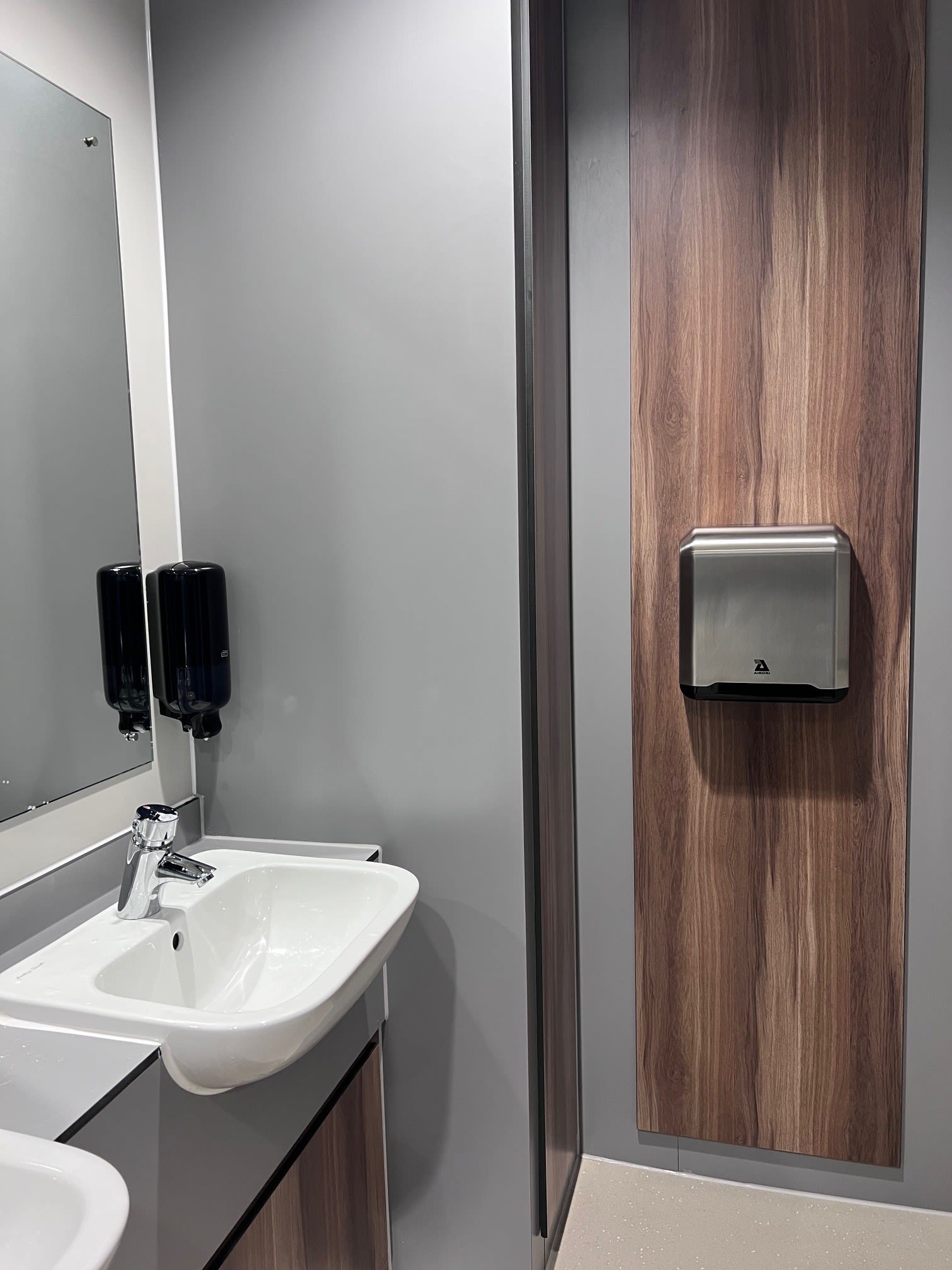 New facilities in Blue 1 ladies toilets, hand dryer and sink