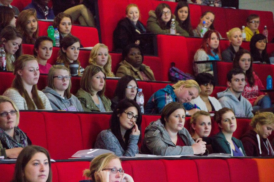 Students in a lecture theatre