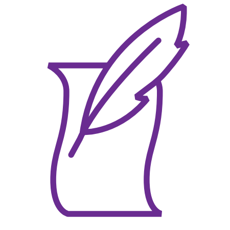 Sketch of quill and paper